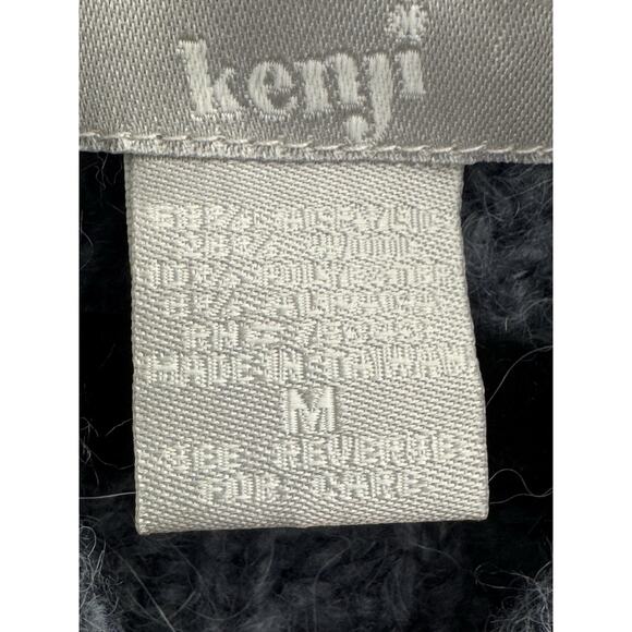 Kenji Womens Medium Blue Wool Alpaca Blend Hooded Cable Knit Sweater #5746 - Picture 11 of 12